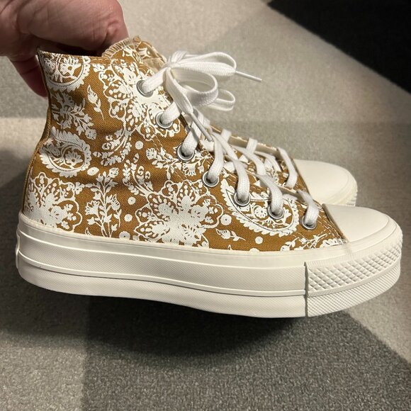 Converse Chuck Taylor All Star Floral Paisley Platform Sneakers Women's Size 7 - Picture 2 of 12